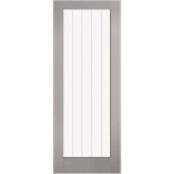 LPD Vertical Textured Moulded Internal Door with 1 Clear Glazed Light - Prefinished Grey