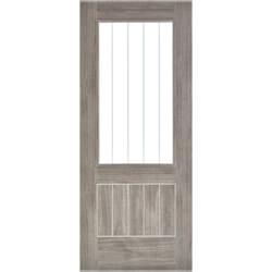 LPD Mexicano Laminate Internal Door with 1 Panel and 1 Clear Glazed Light - Prefinished Light Grey