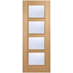 LPD Vancouver Internal Fire Door with 1 Clear Glazed Light - Prefinished Oak