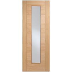 LPD Vancouver Internal Door with 5 Panel and 1 Clear Glazed Light - Prefinished Oak