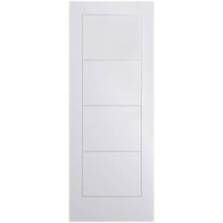 LPD Ladder Smooth Moulded Internal Fire Door with 4 Panel - White Primed