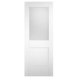 XL Joinery 2XG Tricoya External Door with 1 Panel and 1 Clear Glazed Light - White Primed