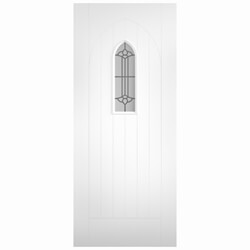 XL Joinery Westminster External Door with 6 Panel and 1 Clear Glazed Light - White Primed