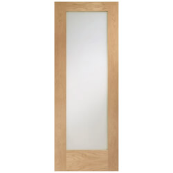 XL Joinery Pattern 10 Internal Fire Door with 1 Clear Glazed Light - Unfinished Oak