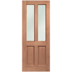 XL Joinery Malton External Door with 2 Panel and 2 Obscure Glazed Light - Unfinished Hardwood