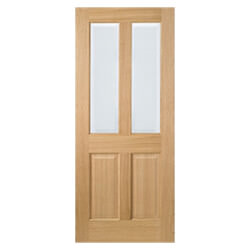 LPD Richmond Internal Door with 2 Panel and 2 Clear Glazed Light - Unfinished Oak