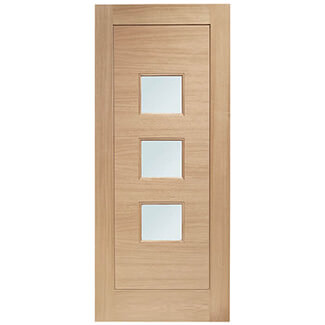 XL Joinery Turin Un-Finished Oak 3-Lites External Glazed Door