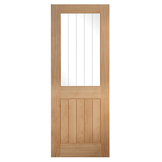 LPD Belize Un-Finished Oak 5-Panels 1-Lite Internal Glazed Door