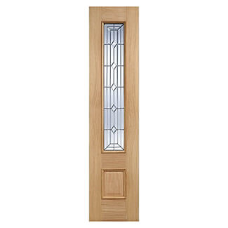 LPD Empress External Sidelight Door with 1 Panel and 1 Clear Glazed Light - Unfinished Oak
