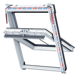 Keylite Manual Centre Pivot Roof Window - Hi-Therm Double Glazed - Polar White PVC