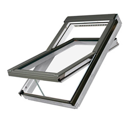 Fakro Electric Centre Pivot Roof Window - FTW P2 Double Glazed - White Acrylic