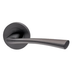 XL Joinery Neva Satin-Black Round Rose Bathroom Door Handle Pack