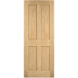 LPD London Internal Fire Door with 4 Panel - Unfinished Oak