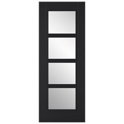 LPD Vancouver Internal Fire Door with 4 Clear Glazed Light - Prefinished Charcoal Black