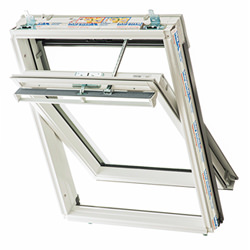 Keylite Electric Centre Pivot Roof Window - Hi-Therm Double Glazed - White Painted Pine