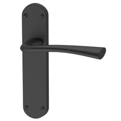 XL Joinery Neva Lever On Latch Plate Door Handle Pack - Matt Satin Black