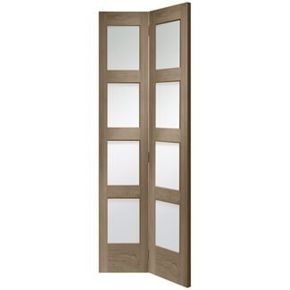 XL Joinery Shaker Cappuccino Oak 8-Lights Internal Bi-Fold Glazed Door