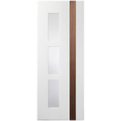 XL Joinery Praiano Internal Door with 3 Clear Glazed Light - Prefinished White Walnut