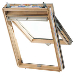 Keylite Manual Top Hung Roof Window - Hi-Therm Double Glazed - Clear Lacquered Pine