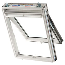 Keylite Manual Top Hung Roof Window - Hi-Therm Double Glazed - White Painted Pine