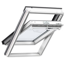 Velux Manual Centre Pivot Roof Window - 70 Double Glazed - White Painted Pine