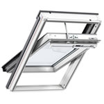 Velux INTEGRA Electric Centre Pivot GGL White Painted Pine Roof Window