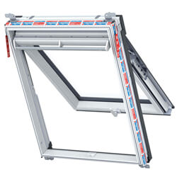 Keylite Manual Top Hung Roof Window - Frosted Double Glazed - Polar White PVC