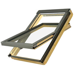 Fakro Manual Centre Pivot Roof Window - FTP P2 Double Glazed - Natural Pine