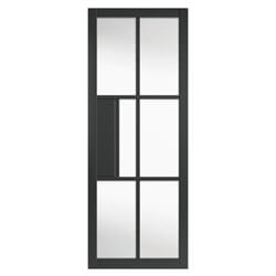 JB Kind Civic Industrial Internal Door with 1 Panel and 6 Clear Glazed Light - Black Painted