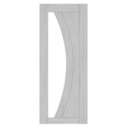Deanta Ravello Internal Door with 2 Panel and 1 Clear Glazed Light - Prefinished Light Grey Ash