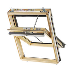 Keylite Solar Conservation Centre Pivot Roof Window - Clear Lacquered Pine