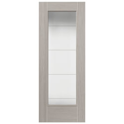 JB Kind Tigris Laminate Internal Door with 1 Clear Glazed Light - Light Grey