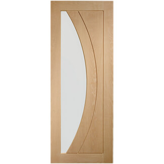 XL Joinery Salerno Clear Lacquer Oak 2-Panels 1-Lite Internal Glazed Door