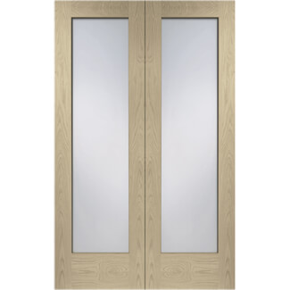 XL Joinery Pattern 10 Latte Oak 2-Lights Internal Glazed Door Pair