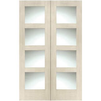 XL Joinery Severo Blanco Oak 8-Lights Internal Glazed Door Pair