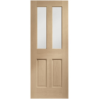 XL Joinery Malton Clear Lacquer Oak 2-Panels 2-Lites Internal Glazed Door