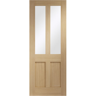 XL Joinery Malton Shaker Clear Lacquer Oak 2-Panels 2-Lights Internal Glazed Door