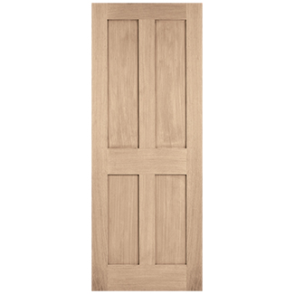 LPD London Pre-Finished Oak 4-Panels Internal Door