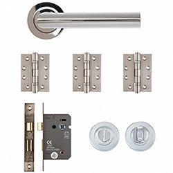 Deanta Ares Bathroom Door Handle Pack - Polished Chrome