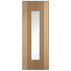 LPD Sydney Flutted Internal Door with 15 Panel and 1 Clear Glazed Light - Prefinished Oak
