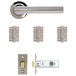 Deanta Ares Tubular Door Latch Pack - Polished Chrome Plated