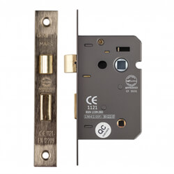 Deanta 3 Lever Lock for Bathroom Doors in Satin Nickel - 22 W x 150mm H