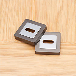 Deanta Escutcheon Pair in Matt Satin Black/Chrome Finish - 50 W x 50 H x 10mm T
