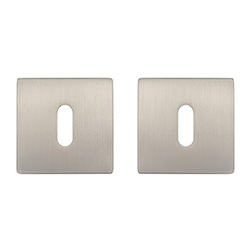Deanta Square Rose Escutcheon Pair in Satin Nickel Finish - 50 W x 50mm H