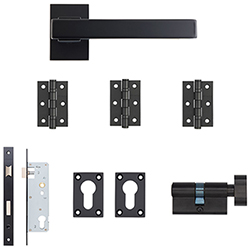 Deanta Argo Urban Door Sashlock Handle Pack - Matt Black