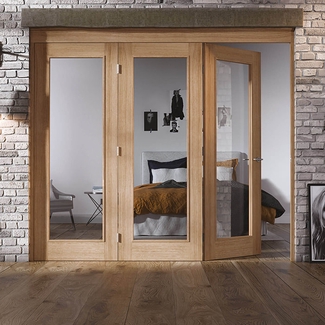 LPD Roomfold Unfinished Oak Internal Door Frame Set 3+0