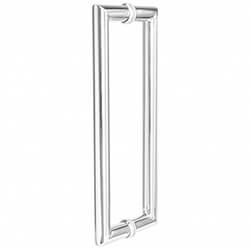 Deanta Mitred Pull Handle for Doors 22mm Dia x 322mm L - Polished Steel