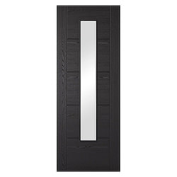 LPD Vancouver Internal Fire Door with 1 Clear Glazed Light - Prefinished Charcoal Black