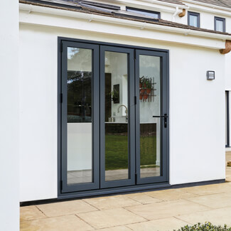 LPD Aluvu Pre-Finished Anthracite-Grey External Bi-Fold Door Set 3+0