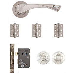 Deanta Fortuna Bathroom Door Handle Pack - Satin Finish